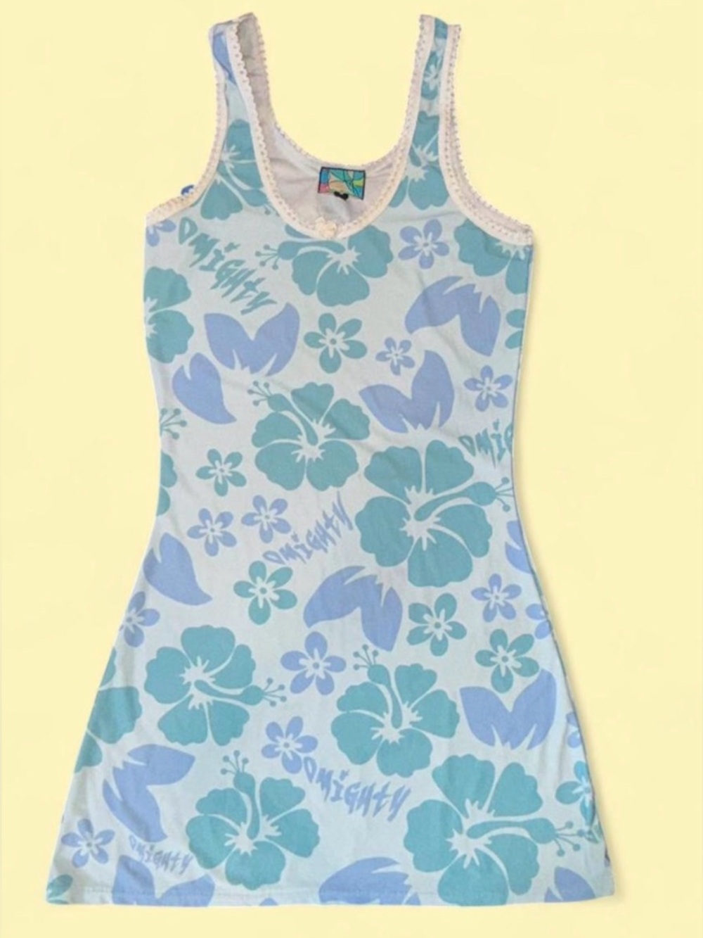 O’mighty Mini Hibiscus Print Mini Dress Kawaii Soft Girl Summer Vsco Girly Y2K S